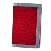 Kids Wallet for Boys Girls, Trifold RFID Wallet with Key Chain B11-Spider Red