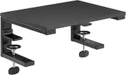 OfficeOzone 2-in-1 Desk Organizer, Extender Shelf & Monitor Riser, Clamp-On, 38 cm, Black