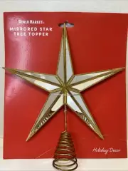World Market Mirrored Star Tree Topper Holiday/Christmas Decor Brand New