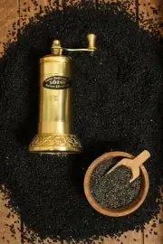 Sozen black cumin brass grinder nigella seeds susame flax seed mill 11cm 4.4in