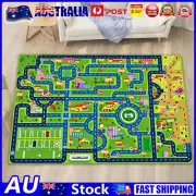 Kids Rug City Life Road Traffic Carpet PlayMat Car Rug (50*80 cm Green Blue) AU