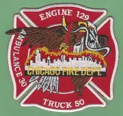 CHICAGO ENGINE 129 TRUCK 50 FIRE COMPANY PATCH