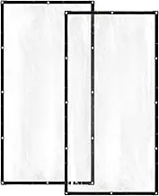 Cosmos 2 Pcs Clear Tarp Cover Heavy Duty Transparent Plastic Tarpaulin Rain Tarp with Grommets for Garden Greenhouse Plant Cover Balcony Patio Outdoor Camping, Waterproof & Tear Resistant, 78 x 39 in