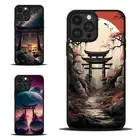 For Samsung A15 A16 S23 S24 S25 Ultra FE Shockproof Case Japanese Art Torii Moon
