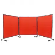 VEVOR Welding Screen with Frame 3 Panel 6' x 6' Welding Curtain Screen 12 Wheels