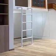 Bunkbeds Ladder Only Step Ladders 3 4 5 6 Steps - for Bunk/Rv/Cabin Beds, Safety Metal Bed Ladder with Tread Cover & Hardware, Black White Angled Ladders, Tall 70 69 67 63 59 55 51