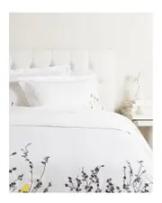 Superior Reed Floral 3pc Button Closure Cotton Duvet Cover Set