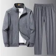 Men's Sportswear Set Tracksuits Two Pieces Sets Homme Clothes Hoodies+Pants Suit Male Streetswear Hoodie Jackets Plus Size grey L