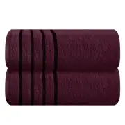 Cotton 2 Pack Oversized Bath Sheet 35 x 70, Bath Sheet (Set of 2) Burgundy