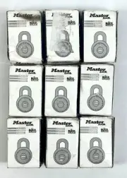 Master Lock Combination Padlock Block Guard Set of 9