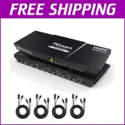 Professional 4K@60Hz KVM Switch 4 Computers - USB 2.0, Audio & Remote