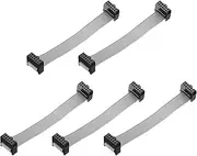 uxcell 5 Pcs IDC Flat Ribbon Cable, 2.54mm Pitch 12mm Width 10cm Long 10 Pin FC to FC Flat Ribbon Connector Jumper Wire for PC, LED Displays