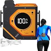 Clip On Waist Fans, Waist Fans with Clip, Rechargeable 3-Speed Fan for Travel, Hands- Digital Display Waist Portable Summer Fan with Torch for Hiking, Sports