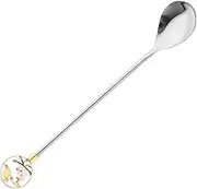 GREENADSCAPE Stainless Steel Cocktail Mixing Spoon Food Grade Metal Stirring Spoon for Beverages and Desserts Comfortable Handle Easy to Clean for Home and Bar Use