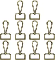uxcell 10pcs Metal D Ring Lobster Claw Clasps 1.02" (26mm) Zinc Alloy 360 Degree Swivel Trigger Push Gate Snap Hooks for Keychains Jewelry Strap DIY Crafts, Bronze
