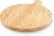 Sur La Table SLT847082 Large Paddle Board for Serving Meats, Vegetables and Cheeses, Easy to Clean, Made with FSC Certified Materials, 43.8 x 35.6 x 2.5cm, Colour Me Happy, Natural Wood