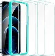 ESR for iPhone 12 Pro Max Screen Protector, [3-Pack] 6.7 Inch Tempered Glass Film with Easy Installation Frame, Case-Friendly Glass Screen Protector for iPhone 12 Pro Max