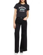 [Levi's] 318 Shaping Wide-Leg Jeans in Soft Black