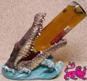 Wine Bottle Holder and/or Decorative Sculpture Alligator Gator Head NEW