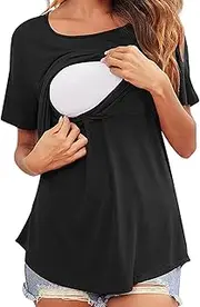 [Generic] Maternity Shirts for Women, Breastfeeding Tee, Full Coverage, Skin-Friendly, Breastfeeding Tees, Breastfeeding Shirts