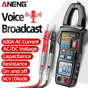 ANENG AT619 Digital Voice Broadcast Multimeter Clamp Professional AC/DC Clamp Meter Ammeter Current Clamp Tester for Ele