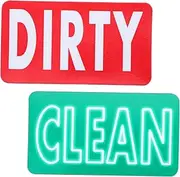 KICHOUSE 2-Sided Dishwasher Cleaning Sign Clean/Dirty Indicator Easy Flip for Washing Machine