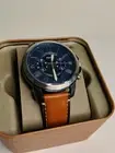 NEW Fossil Grant Chronograph Blue Dial Men's SR621SW Leather Band Wrist Watch
