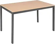 Tramontina Barcelona Rectangular Table in Natural Multilaminate with Steel Base Graphite Finish, 120 x 80 cm Size
