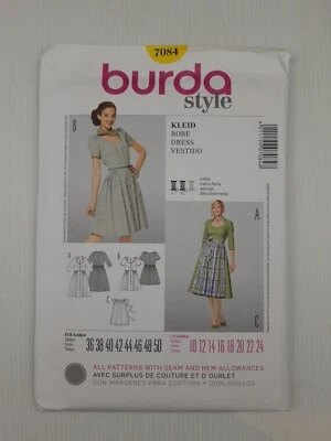 Burda Sewing Pattern 7084 Womens Dress Apron Pattern Size US 10-24 EUR 36-50 NEW