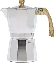 Primula Aluminum Stove Top Espresso Maker, Percolator Pot for Moka, Cuban Coffee, Cappuccino, Latte and More, Perfect for Camping, 6 Cup, Polished