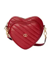 Gucci Heart Shaped Shoulder Bag One size Red