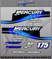 MERCURY 175hp SALTWATER - DECAL KIT - OUTBOARD DECALS