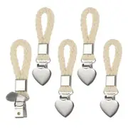 5 Pcs Tea Towel Clips, 1.2" Silver Hand Towel Clip Hooks, Beige