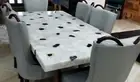 Resin Coffee Table Top with Royal Look Rectangle White and Black Agate End Table