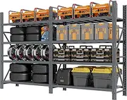 3M x 2M Heavy Duty Metal Warehouse Garage Shelving System 800KG Storage Racking (Charcoal)