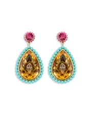 Kurt Geiger London Statement Eagle Vintage Signature Gem Drop Earrings