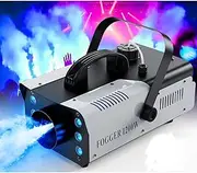 Fog Machine, 1200W and 6000CFM Smoke Machine with 6 Colorful LED Lights for Christmas Halloween Wedding Stage Effect DJ Disco Party Stage