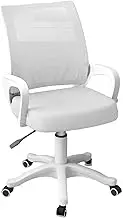 Ergonomic Office Chair, Breathable Mesh Computer Chair with Flip-up Arms and Adjustable Height, Suitable for Ages 3-18 (Color : Gray)