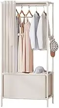 Portable Wardrobe Rack,Large-Capacity Storage Wardrobe, Folding Wardrobe, Portable Wardrobe, Simple Cloth Wardrobe, with Large-Capacity Basket + Multifunctional Hooks, Suitable for dormitori