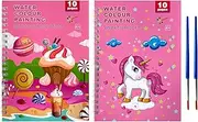 HTTDSLF 2 Pack Water Colouring Books for Children, Water Painting Books for Kids, Watercolour Paint Paper Set for Kids, Magic Painting Colouring Book, for Kids Ages 3-6