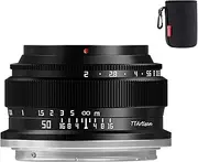 TTartisan 50mm F2 Full-Frame Manual Focus Lens, Compatible with Sony E-Mount Cameras A7 A7II A7III A7R A7RII A7RIII A7RIV A7S A7SII A7SIII A9 A6400 A6000 A6600 A6100 A6500 A6300 (Black)