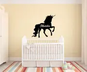 Unicorn Personalized Name Wall Vinyl Decal Sticker Custom Kids Home Decor