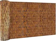 KOIUEYW Bamboo Reed Fencing, Light Russet Bamboo Fence Rolls 3 Feet High, Decorative Reed Curtains Privacy Screen Outdoor for Patio Garden Balcony Backyard, 3 x 16 FT (2 Pcs)