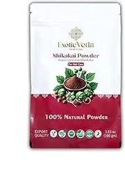 Organic Shikakai Powder Natural Hair Cleanser and Conditioner, Non-GMO, Herbal Formula for Strong, Shiny Hair, 100g