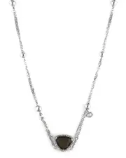 Silver 1.51 ct. tw. Diamond & Smoky Quartz Necklace