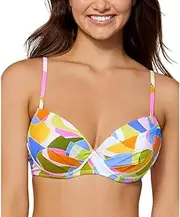 [Raisins] Womens Juniors Moonshadow Printed Push Up Bikini Swim top