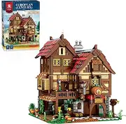 [Reobrix] 66018 Medieval Tavern Building Blocks Set, Architecture Toys Medieval House Model Kit, Building Toy for Kids 12+ and Adults, Compatible with Lego, 2868 Pieces