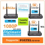 200m Wireless HD1080P HDMI AV Sender Transmitter 2x Receivers Supports Foxtel