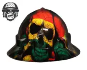 Custom Hydrographic Safety Hard Hat GHANA SKULLS PRO CHOICE WIDE BRIM