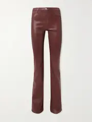 [L'AGENCE] L'AGENCE - Ruth Coated Cotton-blend Slim-leg Pants - Tan - 28 28 Brown
